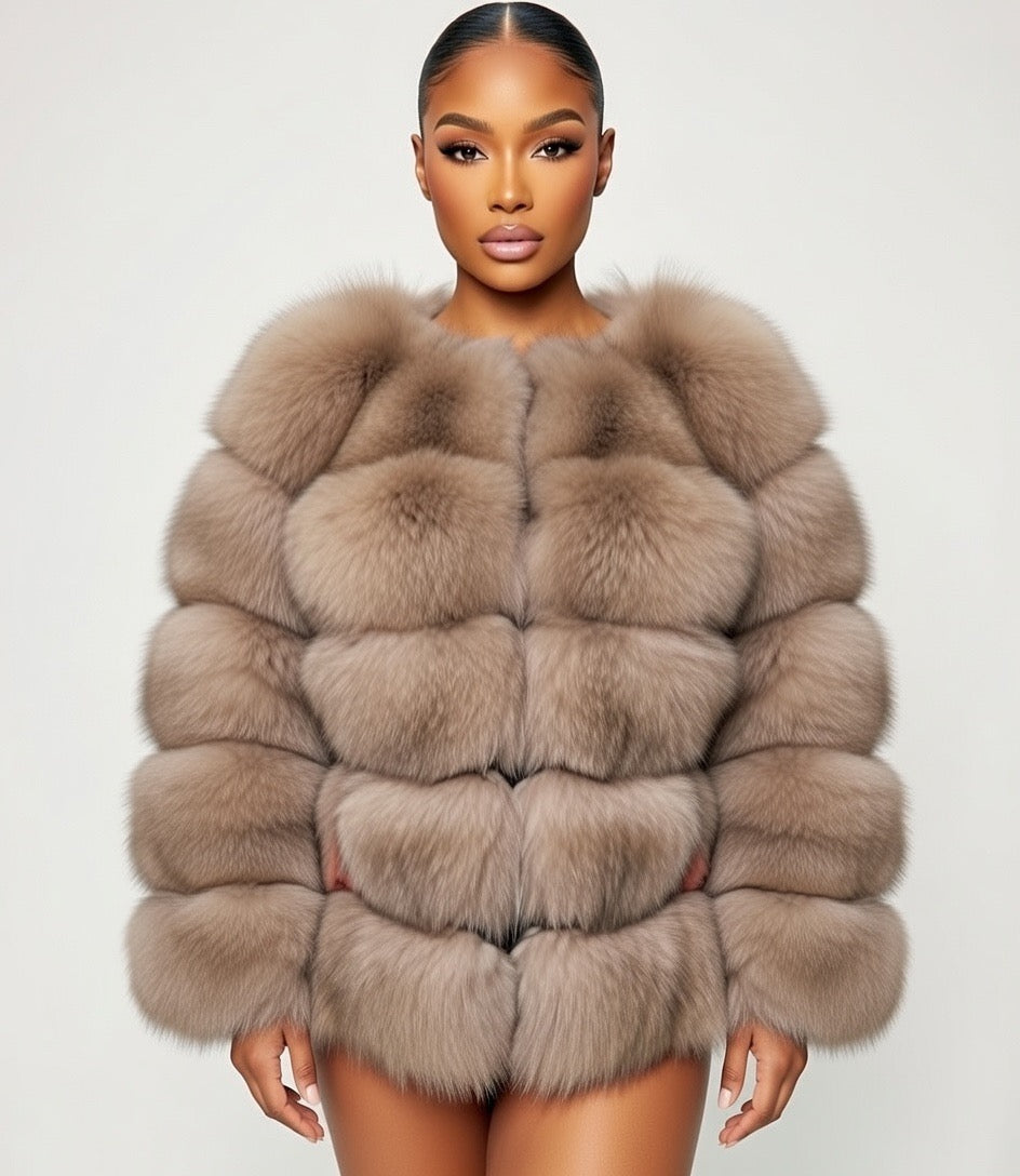 Biscuit Faux Fur Outerwear Coat